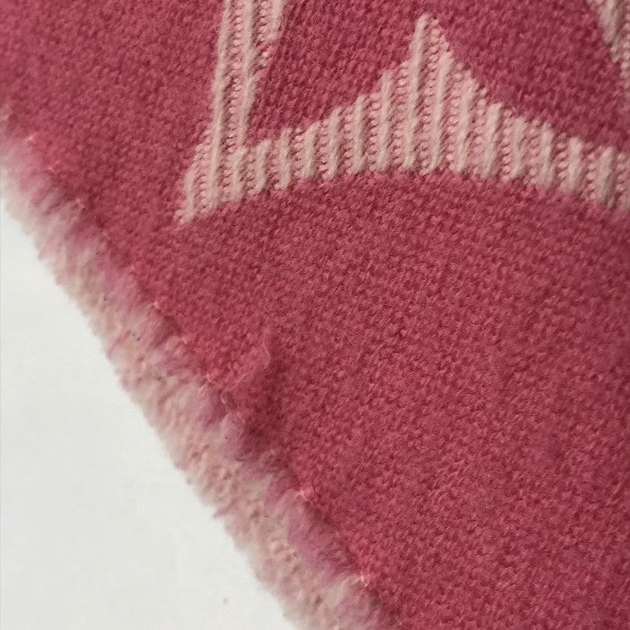 LOUIS VUITTON ルイヴィトン LVエセンシャル マフラー レディース 184×34cm ウール モノグラム フリンジ ピンク M78936 中古 T1