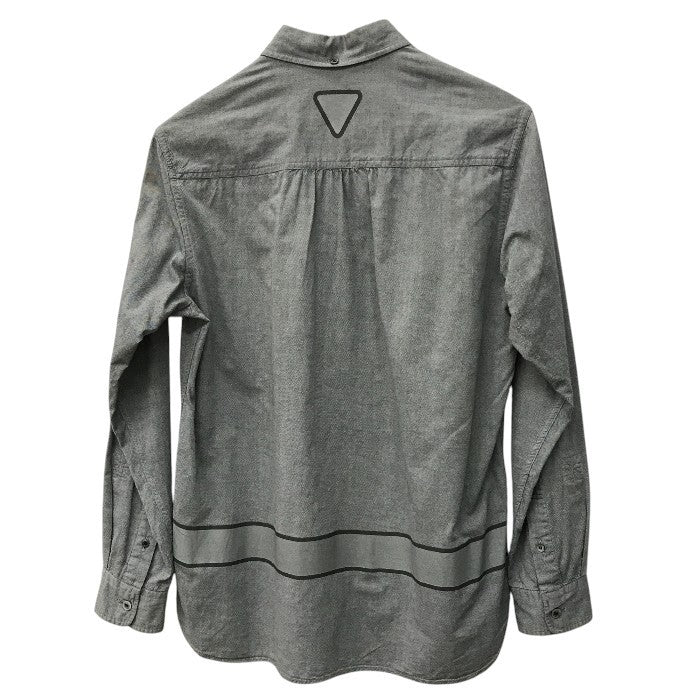 COMME des GARCONS コムデギャルソン GANRYU ガンリュウ シャツ メンズ 長袖 カジュアル プリント Mサイズ グレー ED-B003 トップス 秋 春 中古 W1