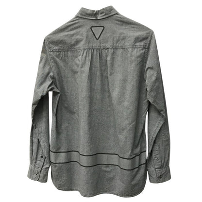 COMME des GARCONS コムデギャルソン GANRYU ガンリュウ シャツ メンズ 長袖 カジュアル プリント Mサイズ グレー ED-B003 トップス 秋 春 中古 W1