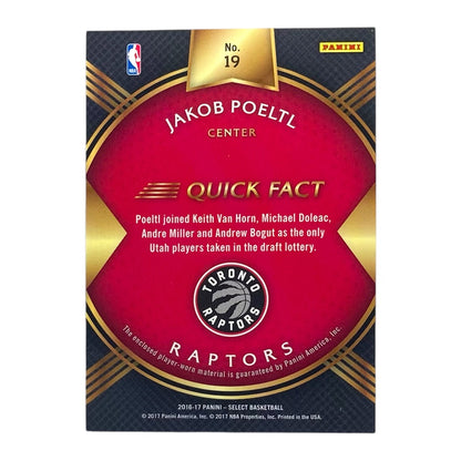 PANINI NBAカード SELECT JAKOB POELTL TORONTO RAPTORS #19 中古 IT2