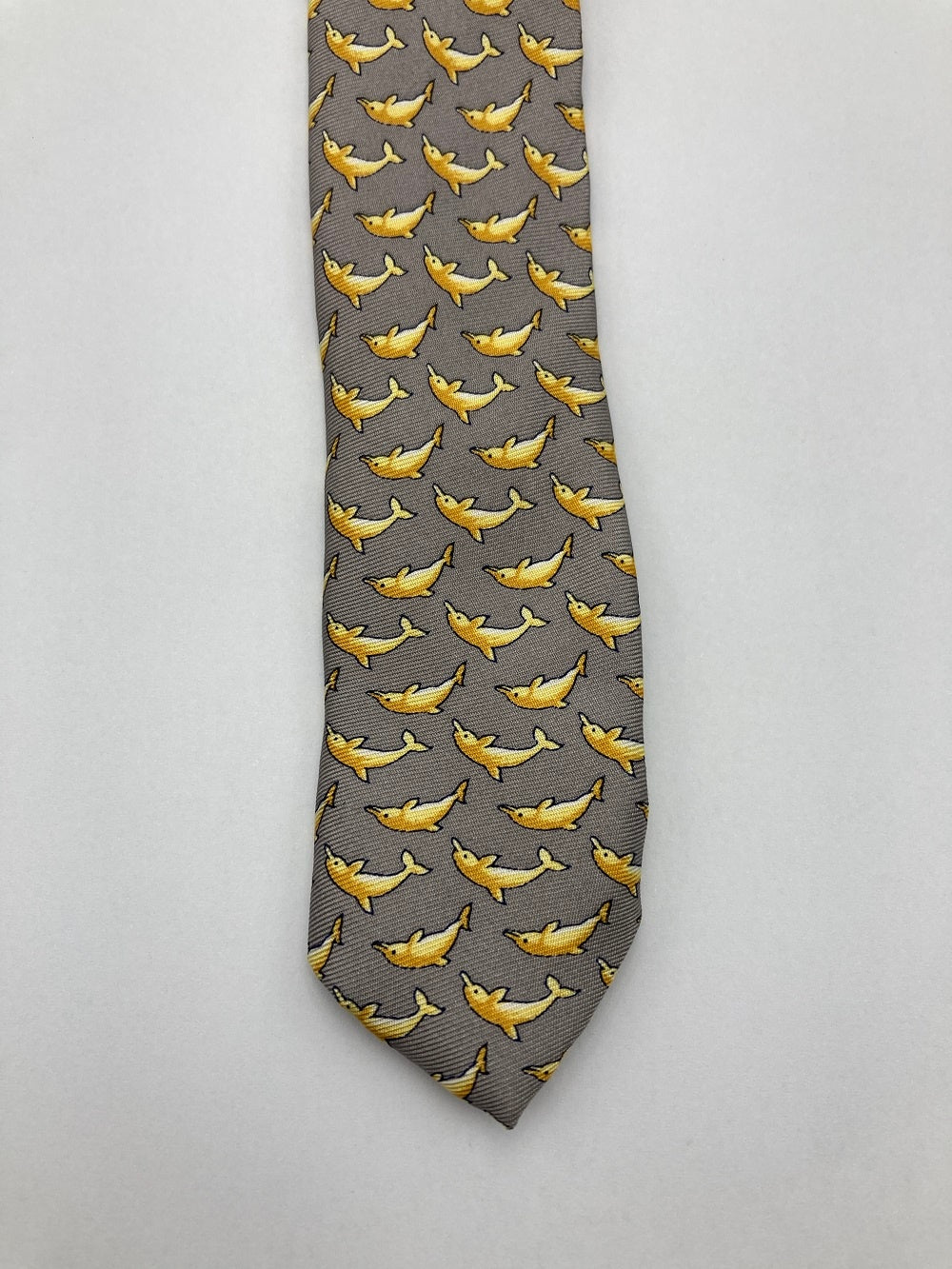 dunhill ダンヒル イルカ柄 ネクタイ シルク 中古 D4