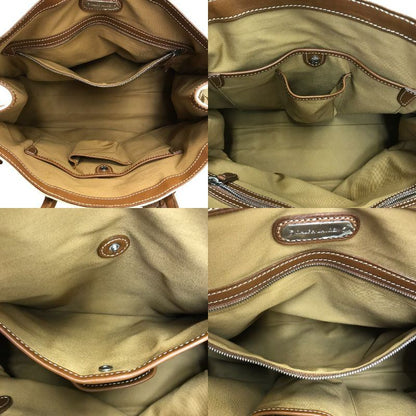 Ralph Lauren ラルフローレン トートバッグ レディース オールシーズン キャンバス アイボリー/ブラウン 中古 N1