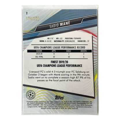 TOPPS サッカーカード FINEST SADIO MANE LIVERPOOL 174/250 #2 中古 IT1