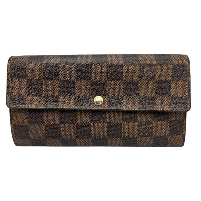 LOUIS VUITTON ルイヴィトン ダミエ ポルトフォイユサラ 長財布 N61726 ブランド レディース メンズ ユニセックス 中古 W４