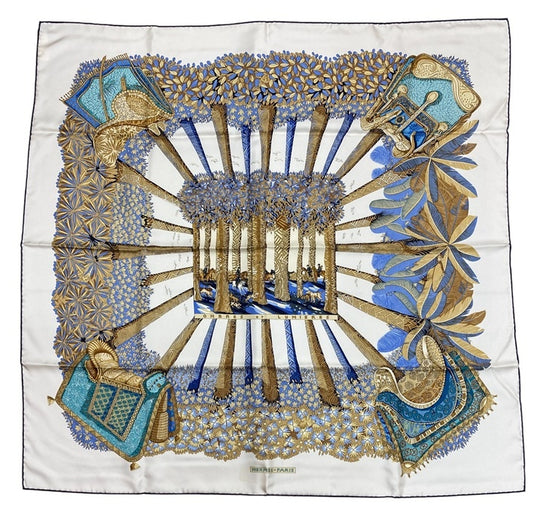 HERMES エルメス カレ90 OMBRES ET LUMIERES 影と光 シルクスカーフ 中古 D4