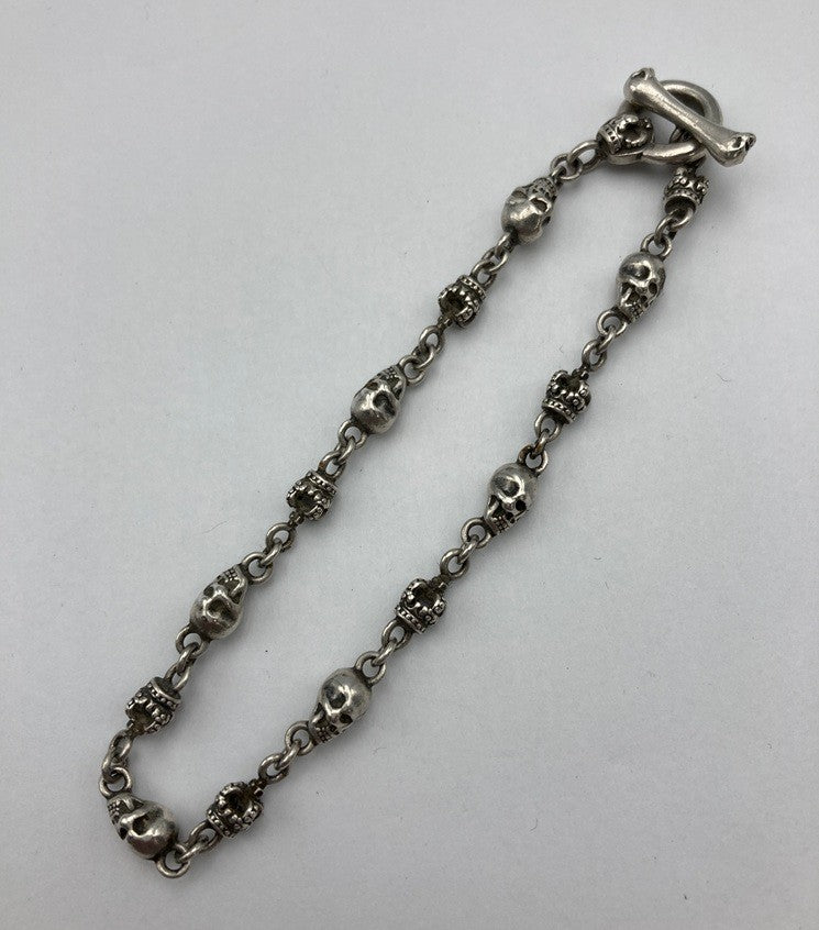 JUSTIN DAVIS ジャスティンデイビス SKULL DIVINE ブレスレット サイズM シルバー925 中古 D4