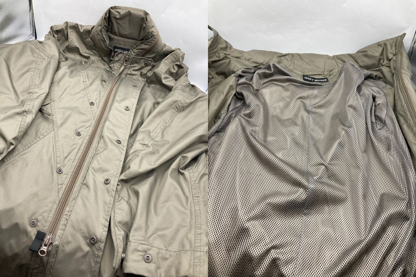 ISSEY MIYAKE イッセイミヤケ パラシュートコート ME83FA032 08AW サイズ2 カーキ 中古 D4