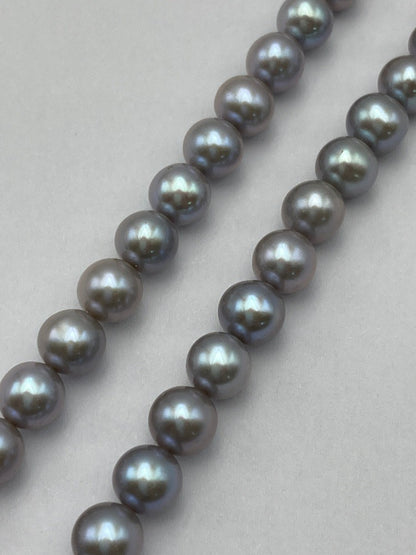 シルバー 4.5ー7.0mm グレーパール ネックレス 中古 D4