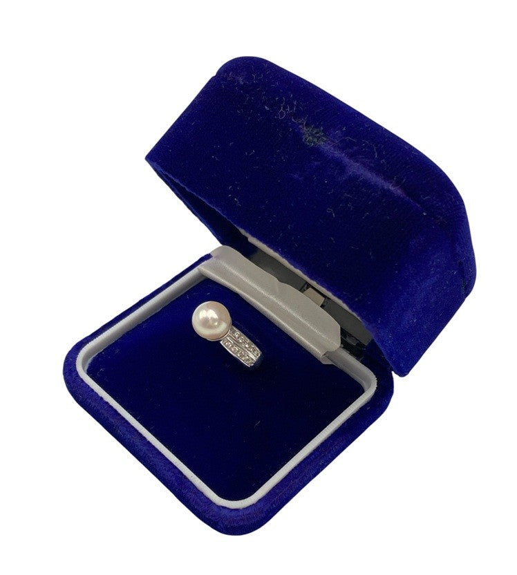 Pt900 パール9.0mm ダイヤ0.30ct リング 11号 中古 D4