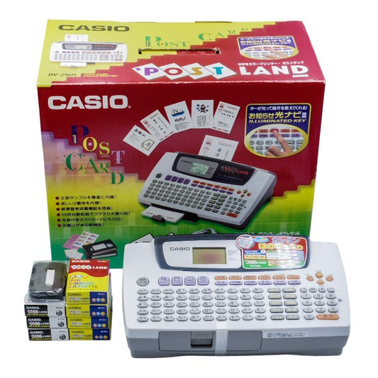 CASIO ハガキカラープリンター 「POST　LAND」 HV-290L インクリボン計8個付 中古 a1