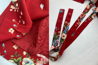 PINK HOUSE ピンクハウス リボン 花柄 ワンピース 半袖 中古 D4