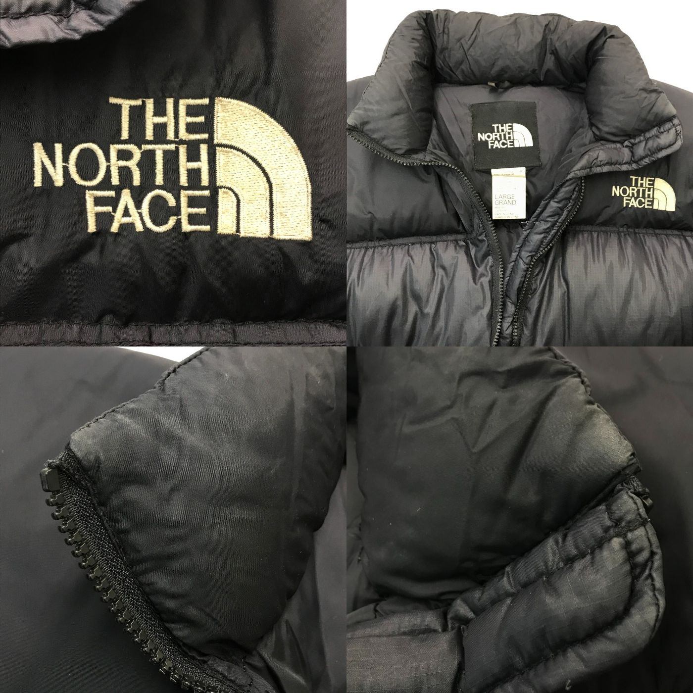 THE NORTH FACE ザノースフェイス ヌプシ ダウンジャケット メンズ 冬 パッカブルフード 防寒 肉厚 ブラック Lサイズ NF003AS 中古 T1