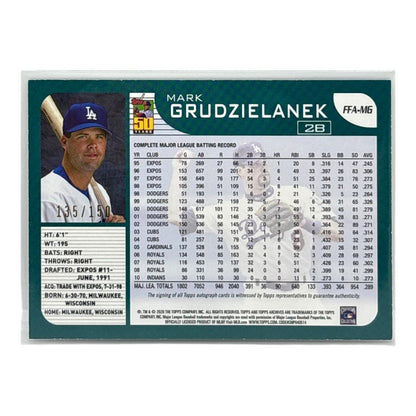 TOPPS MLBカード ARCHIVES MARK GRUDZIELANEK DODGERS /150 #FFA-MG 中古 IT1