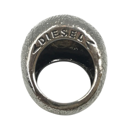 DIESEL ディーゼル リング メンズ チャンキーリング 指輪 ロゴ 総柄 グレー 17号 中古 T1