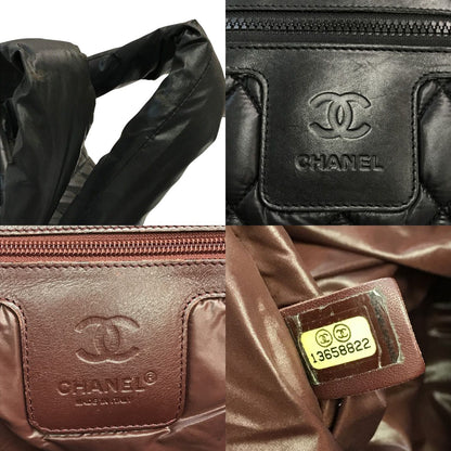 CHANEL シャネル コココクーン ミニボストンバッグ レディース ナイロン トート/ハンドバッグ キルティング 軽量 ブラック A47205 中古 T1