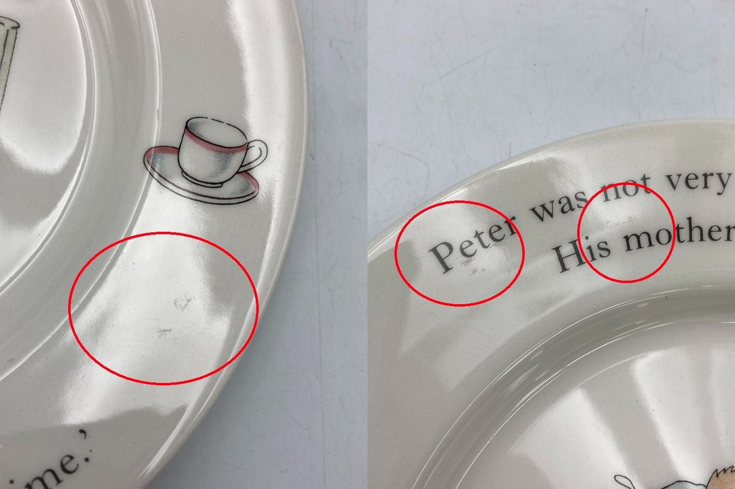 PETER RABBIT by Wedgwood ウェッジウッド ピーターラビット カップ プレート ボウル 3点セット 中古 D4