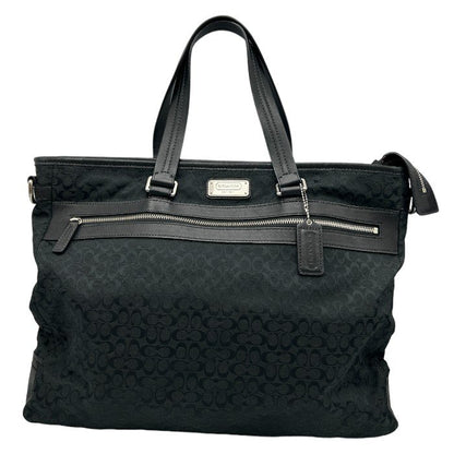 COACH コーチ ミニシグネチャー ２WAY トートバッグ F70291 メンズ ショルダーバッグ キャンバス ブラック 中古 W４