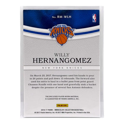PANINI NBAカード IMMACULATE COLLECTION WILLY HERNANGOMEZ NEW YORK KNICKS /99 #RM-WLH 中古 IT1