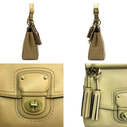 COACH コーチ ハンドバッグ レディース レザー 2way 斜め掛け ショルダー ターンロック ベージュ 22382 中古 T1