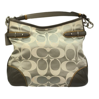 COACH コーチ シグネチャー ショルダーバッグ レディース レザー ハンドバッグ グレー 16408 中古 T1