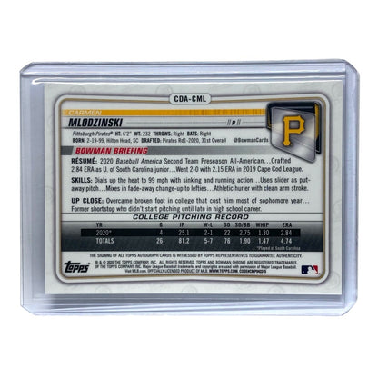 TOPPS MLBカード BOWMAN CHROME CARMEN MLODZINSKI PIRATES 46/75 #CDA-CML 中古 IT2