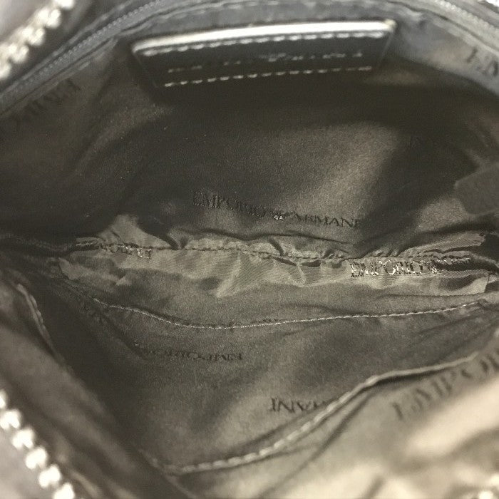 EMPORIO ARMANI エンポリオアルマーニ ショルダーバッグ メンズ ナイロン 斜め掛け ロゴ ブラック 中古 T1