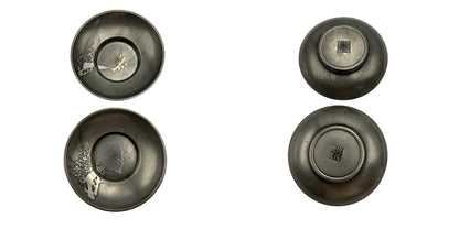 錫 茶台 松竹梅菊蘭 10客セット 茶托 和食器 中古 W４