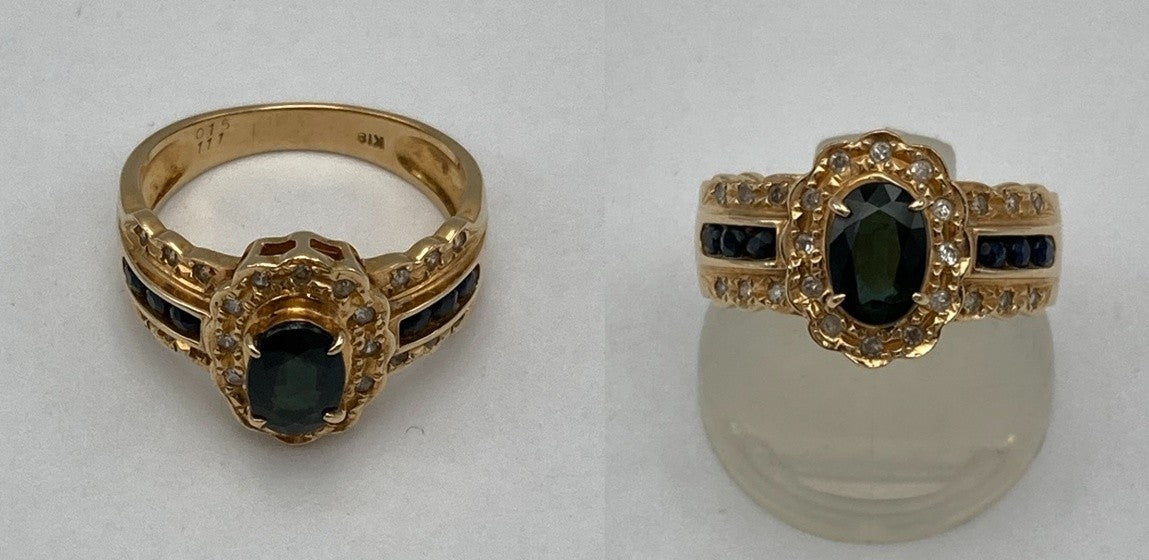 K18 アレキサンドライト1.11ct ダイヤ0.15ct リング 11号 中古 D4
