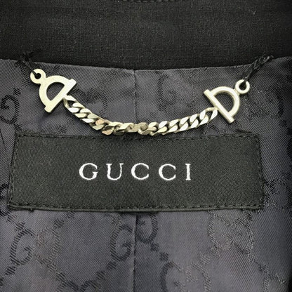GUCCI グッチ テーラードジャケット レディース ウール シングルブレスト チェンジポケット チャコールグレー 中古 T1