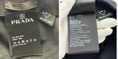 PRADA プラダ ベースボールキャップ ユニセックス ナイロン ブラック Lサイズ 2HC274 2DMI 帽子 キャップ ブランド 中古 W４
