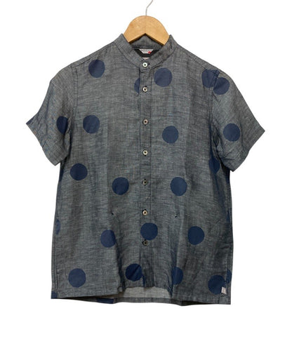 SOU・SOU ソウソウ 京型友禅染 麻混 バンドカラーシャツ 水玉 サイズSS 中古 D4