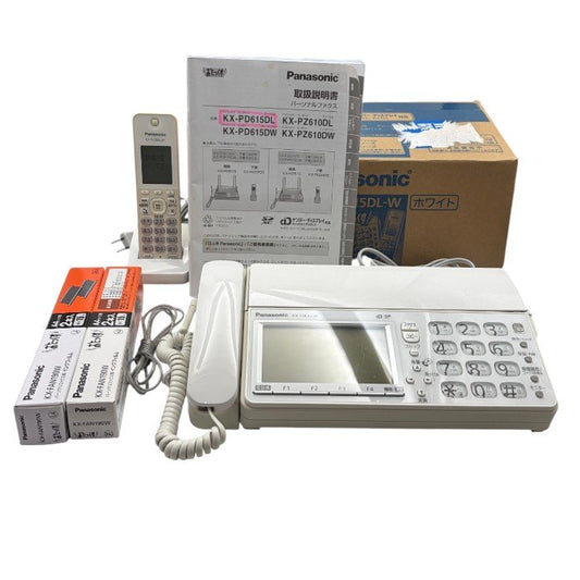 Panasonic パナソニック パーソナルファックス KX-PD615DL-W FAX 電話機 おたっくす 家電 子機 親機 コピー 中古 W４