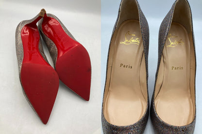 Christian Louboutin クリスチャンルブタン ピガール 85 グリッター ミニ パンプス サイズ35.5 レディース 中古 D4