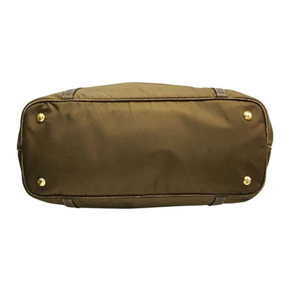 PRADA プラダ ショルダーバッグ レディース 2way ナイロン トート 三角プレート カーキ/ブラウン BR4253 中古 T1