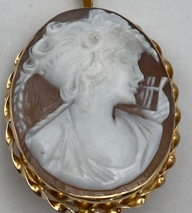 K18 カメオ ブローチ/ペンダントトップ 中古 D4