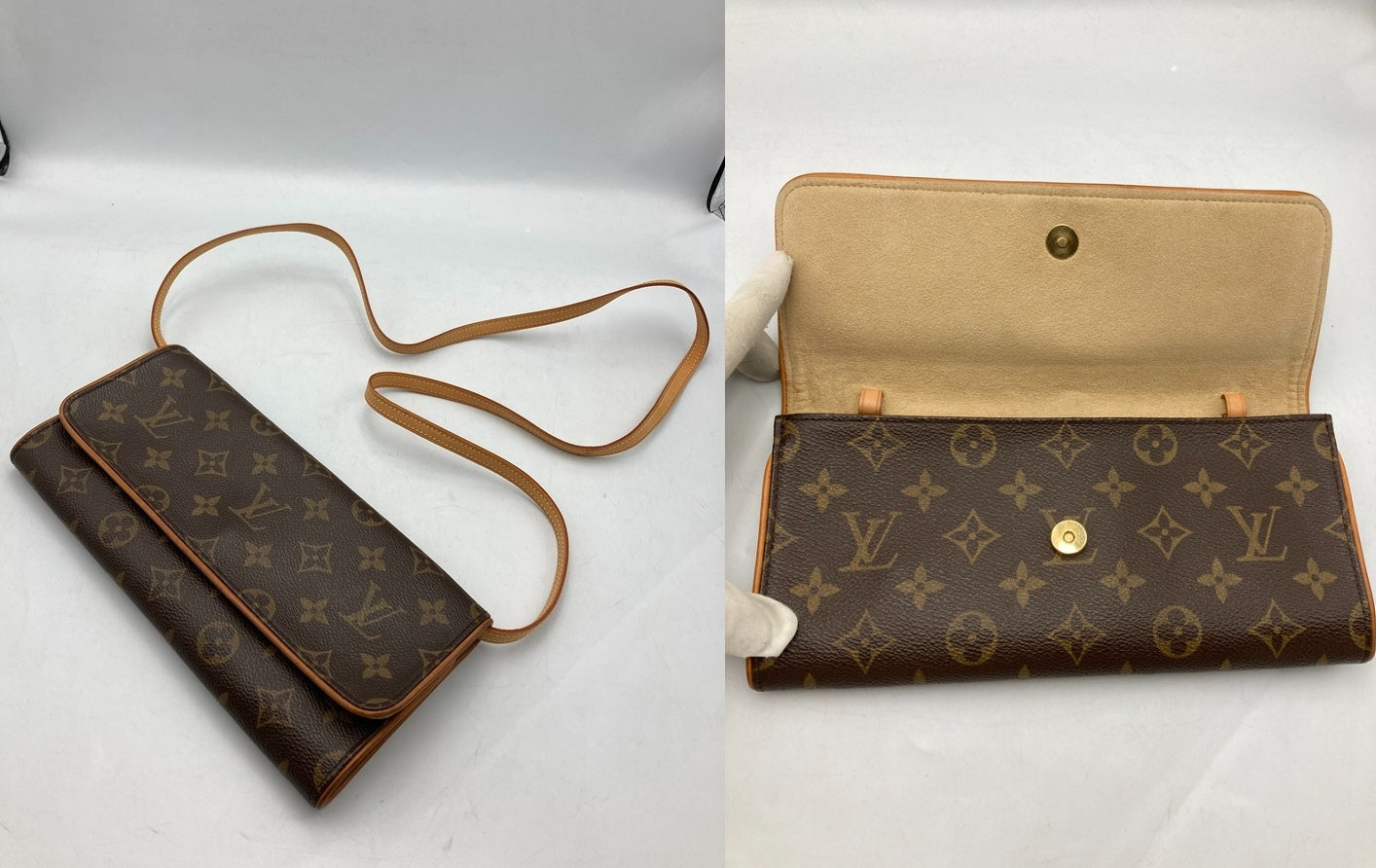 LOUIS VUITTON ルイヴィトン モノグラム ポシェットツイン GM ショルダーバッグ M51852 中古 D4