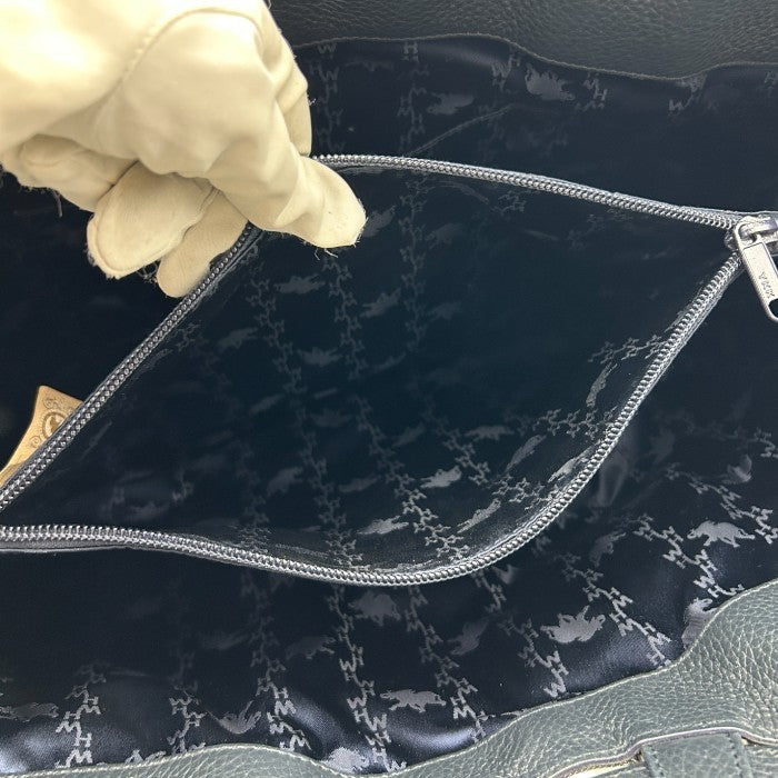 HUNTING WORLD ハンティングワールド ハンドバッグ 鞄 丸ハンドル ブランド レザー キャンバス 中古 W４