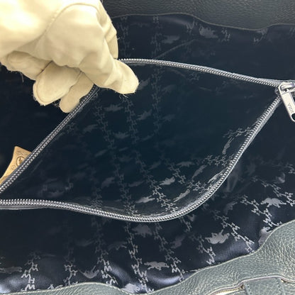 HUNTING WORLD ハンティングワールド ハンドバッグ 鞄 丸ハンドル ブランド レザー キャンバス 中古 W４