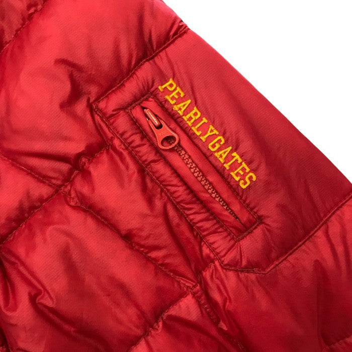 PEARLY GATES ダウンジャケット メンズ 秋冬 ブルゾン 2way 袖取り外し可 ベスト コンパクト 収納 レッド 7サイズ 053-220074 中古 T1