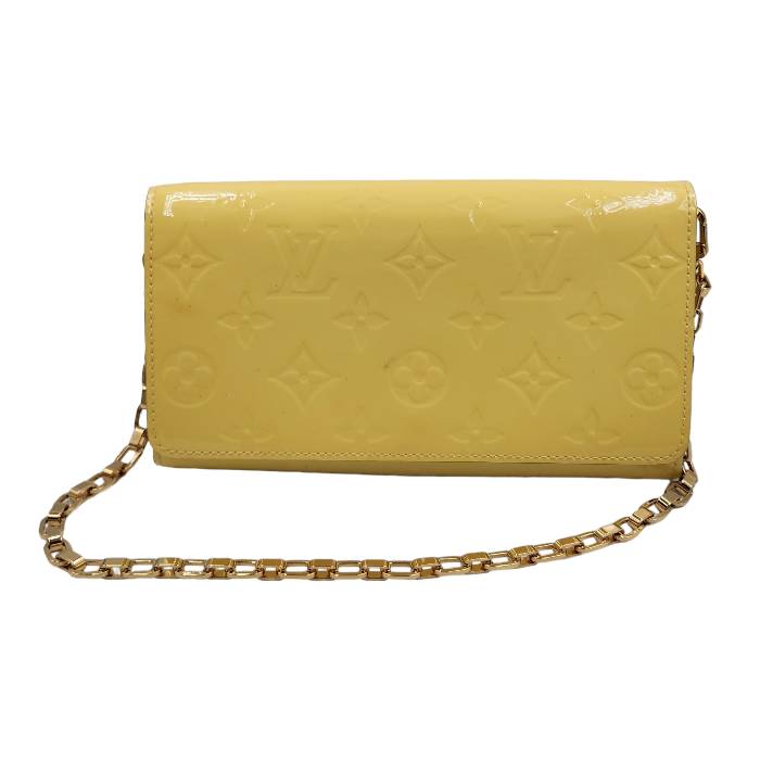 LOUIS VUITTON ルイヴィトン ヴェルニ ポルトフォイユ サラチェーン 長財布 レディース チェーンウォレット シトリン M90149 中古 T1