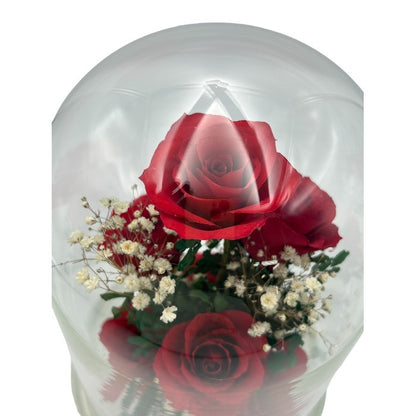 Reine De Fleur レンデフロール ボトルフラワー H-S 薔薇 カスミソウ バラ かすみ草 ドライフラワー 日本製 インテリア 置物 中古 W４