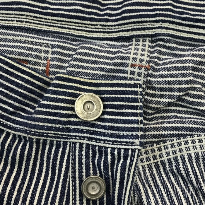 FREEWHEELERS フリーホイーラーズ ペインターパンツ メンズ ストライプ デニム UNION SPECIAL OVERALLS ワークパンツ ヒッコリー ネイビー/ホワイト サイズ不明 中古 T1