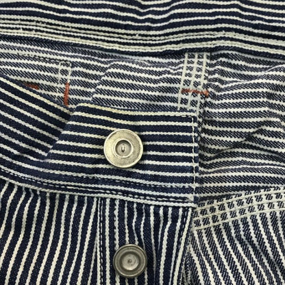 FREEWHEELERS フリーホイーラーズ ペインターパンツ メンズ ストライプ デニム UNION SPECIAL OVERALLS ワークパンツ ヒッコリー ネイビー/ホワイト サイズ不明 中古 T1