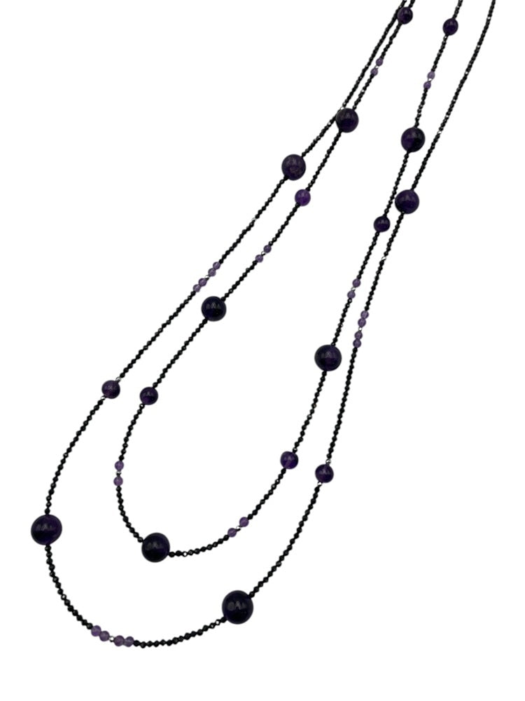 天然石 2連 ネックレス 中古 D4