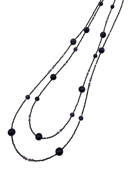 天然石 2連 ネックレス 中古 D4