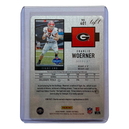 PANINI NFLカード SCORE CHARLIE WOERNER GEORGIA 1of1 #401 中古 IT2