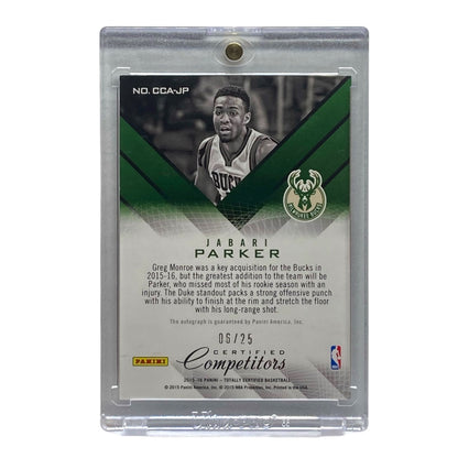 PANINI NBAカード TOTALLY CERTIFIED JABARI PARKER BUCKS 06/25 #CCA-JP 中古 IT2
