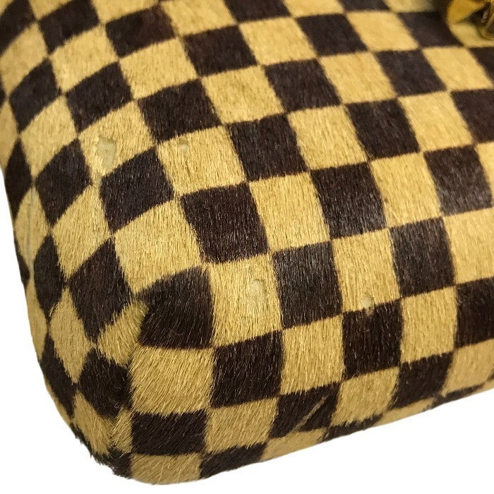 LOUIS VUITTON ルイヴィトン ダミエ ソバージュガゼル ショルダーバッグ レディース ハラコ レザー 斜め掛け ポシェット ブラウン M92130 中古 T1