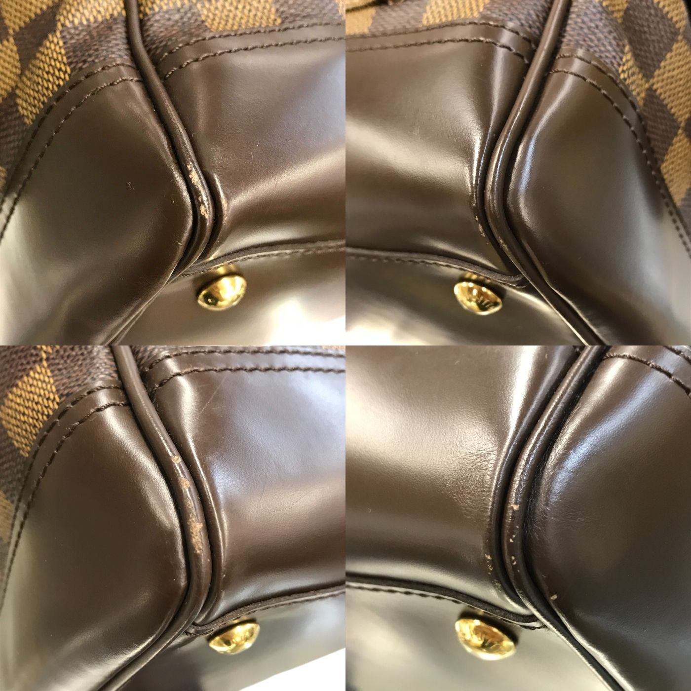 LOUIS VUITTON ルイヴィトン ダミエ ナイツブリッジ ハンドバック レディース 開口部広い ブラウン N51201 中古 T1