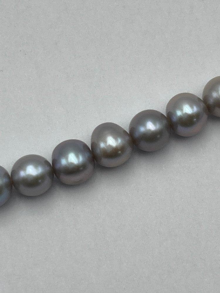 シルバー 4.5ー7.0mm グレーパール ネックレス 中古 D4